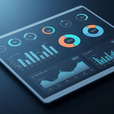 Analyse de données sur un tableau de bord numérique montrant la croissance et le succès d'une entreprise