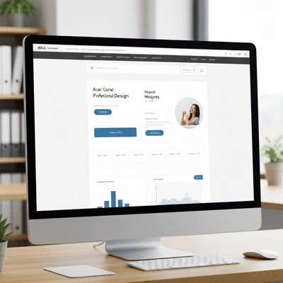 Modern website interface showcasing professional design elements
